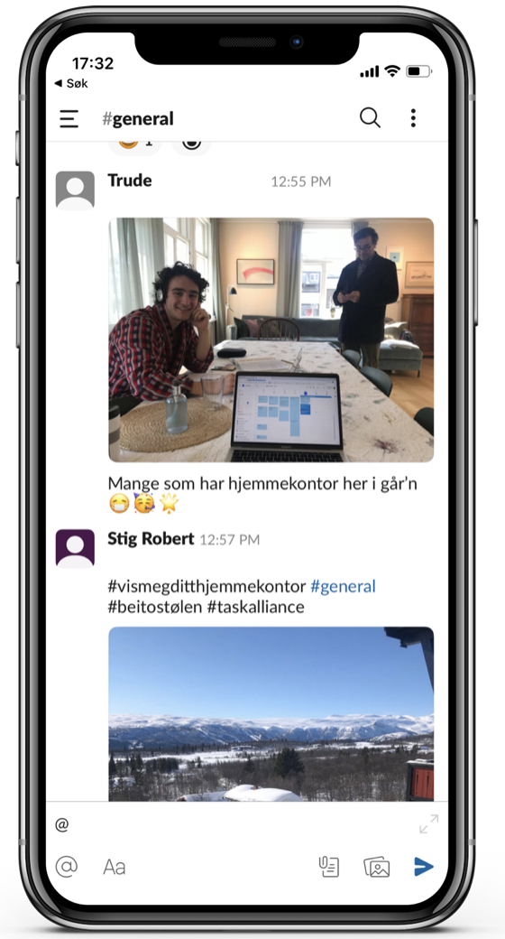 hjemmekontor slack